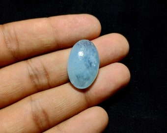 22.00 CRT, Stabilized Aquamarine Cabochon Oval Gemstone, Pendant Size Aquamarine Loose Gemstone, Stabilized Aquamarine For Gift,