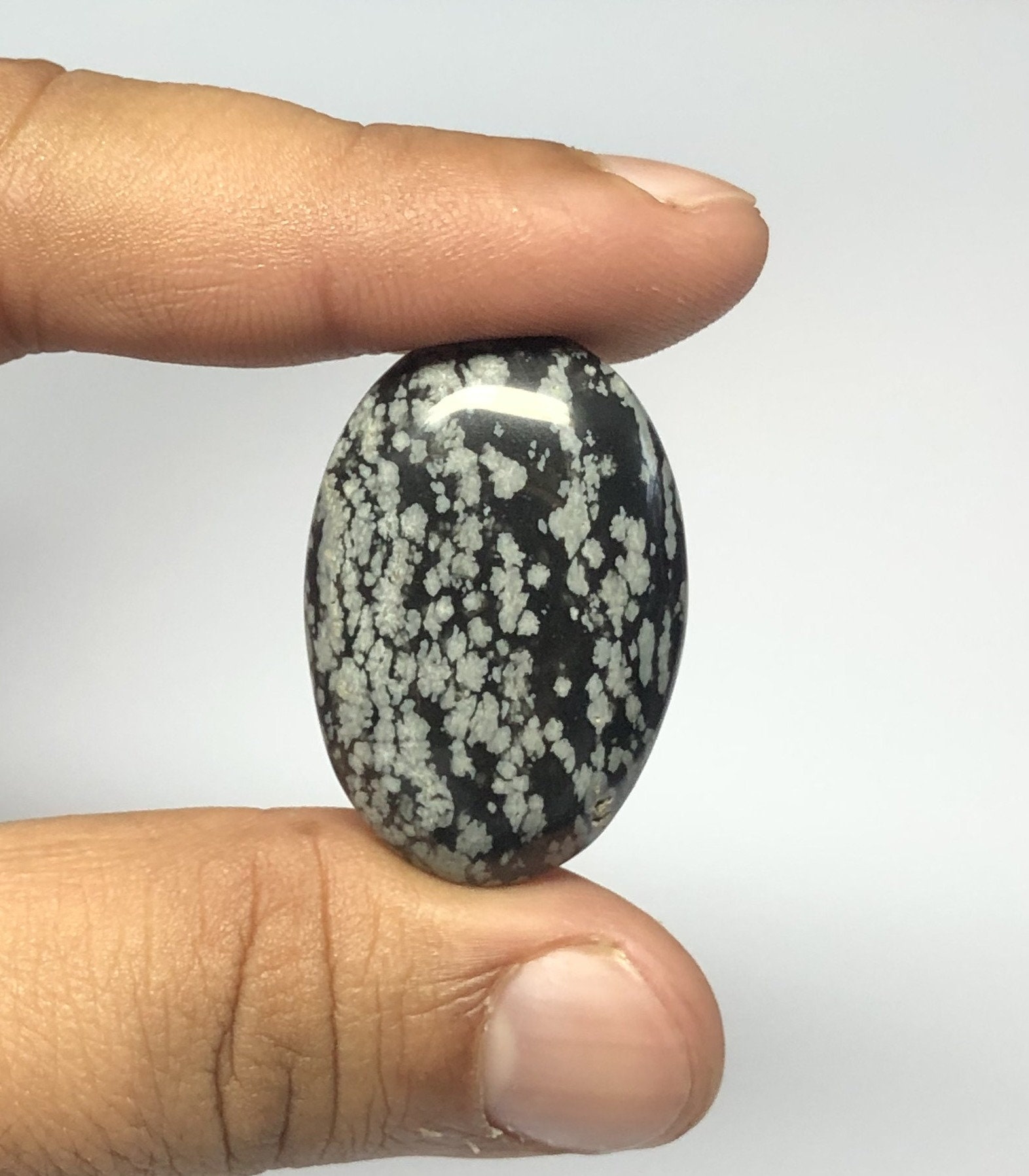 E Snowflake Jasper Oval Cabochon 33x23 mm Natural Snowflake Etsy