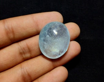 77.50 CRT, Stabilized Aquamarine Cabochon Oval Gemstone, Pendant Size Aquamarine Loose Gemstone, Stabilized Aquamarine For Gift,