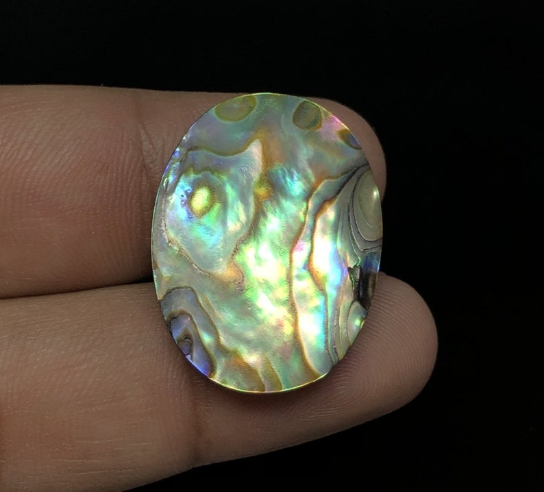 Abalone Shell Oval Cabochon 26 Cts Abalone Smooth Cabochon Abalone Shell e Gemstone. Natural Abalone Designer Gemstone 27x20 mm