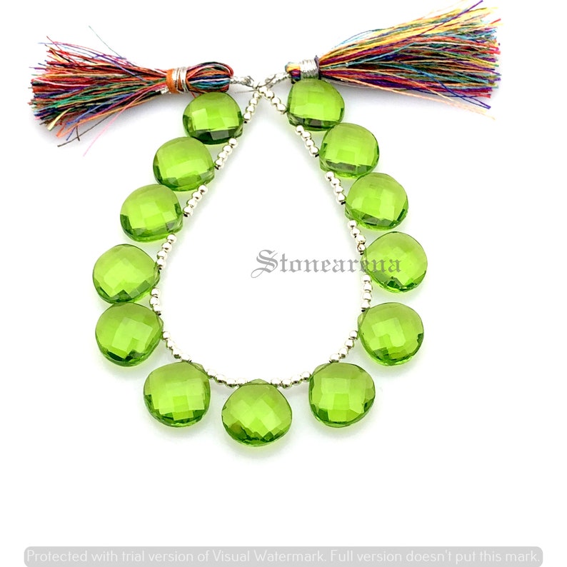 Peridot Quartz Cut BeadsPeridot Quartz Heart Shape Briolette Beads Peridot Quartz Faceted Briolette BeadsPeridot Quartz 5 Matched Pair.