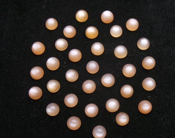 9 CRT Natural Peach Moonstone Cabochon Gemstone, Round Shape Moonstone Ring Size Loose Gemstone, For Making Jewelry, 6x6 MM 10 Pcs Lot,