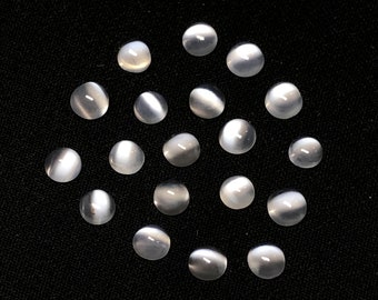 Natural Ceylon Moonstone Cabochon Gemstone, Round Shape Ceylon Moonstone Ring Size Loose Gemstone, For Making Jewelry, 4x4 MM 22 Pcs Lot,