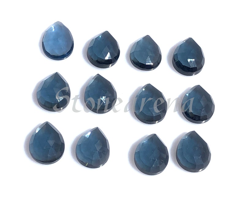 10x8 mm. London Blue Quartz Cut Loose Gemstone London Blue Quartz Pear Rose Cut Cabochon Lot London Blue Quartz Faceted Gemstone Lot