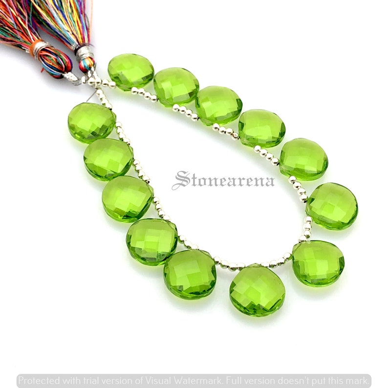 Peridot Quartz Cut BeadsPeridot Quartz Heart Shape Briolette Beads Peridot Quartz Faceted Briolette BeadsPeridot Quartz 5 Matched Pair.