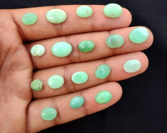 Natural Green Chrysoprase Cabochon Gemstone, Oval Shape Chrysoprase Ring Size Gemstone, Smooth Chrysoprase Loose Gemstone Jewelry, 37.00 CT,