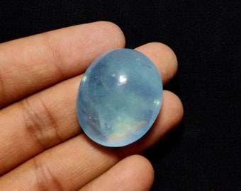 92.50 CRT, Stabilized Aquamarine Cabochon Oval Gemstone, Pendant Size Aquamarine Loose Gemstone, Stabilized Aquamarine For Gift,