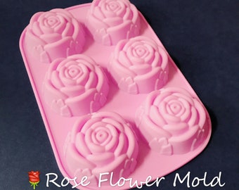 6 Rose Cavity Flower silicone soap mold rose soap mold silicone molds Rose plaster mold Ice mold silicone mold resin mold candle mold