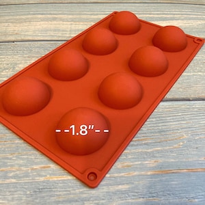 8 cavities Hot Chocolate Bomb Mold Large Circle Dome silicone soap mold Circle sphere soap mold silicone molds Circle Round mold