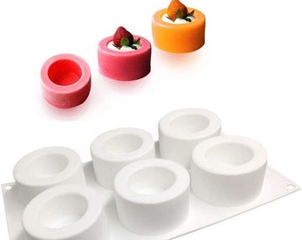 6 cavities Circle Cup silicone soap mold Circle soap mold silicone molds circle Cylinder Round mold silicone mold candle mold