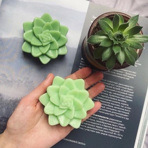 4 Cavities Succulent Plants silicone soap mold flower soap mold silicone molds plaster mold Ice silicone mold candle mold Circle soap mold