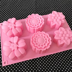 Type 2 - 6 cavities Flower silicone soap mold soap mold silicone molds flower plaster mold Ice mold silicone mold resin mold candle mold