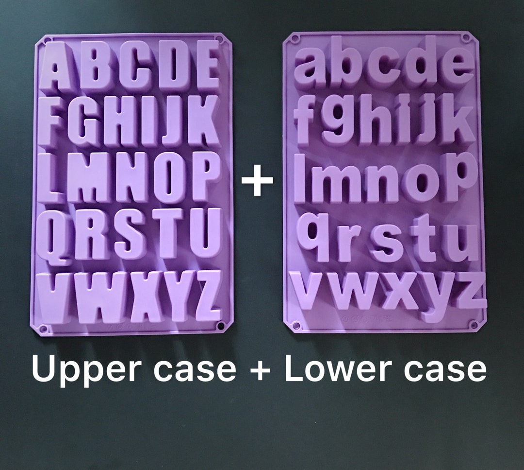 Set of Large Letter Alphabet and Lower Case A-Z Silicone Soap Mold Soap ...