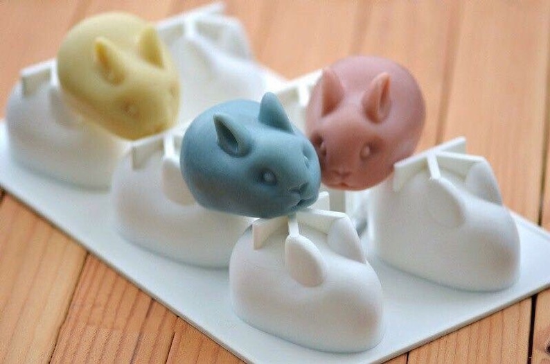 6 Cavities Rabbit Silicone Soap Mold Bunny Soap Mold Silicone Etsy