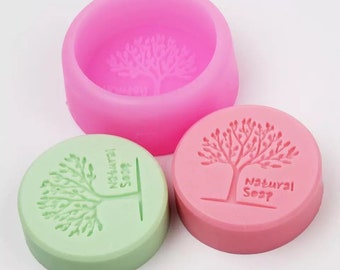 Natural Soap with Tree Circle silicone soap mold soap mold silicone molds plaster mold Ice mold round silicone mold resin mold candle mold