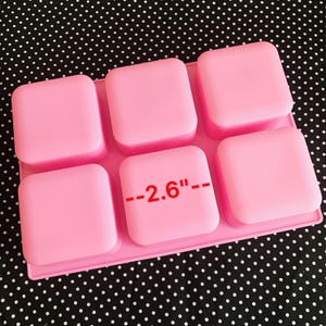 6 cavities Rounded Edge Square Bars silicone soap mold Square soap mold silicone molds plaster mold Ice mold silicone mold chocolate mold