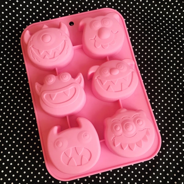 6 cavities Monster Halloween silicone soap mold Monster soap mold silicone molds Monster plaster mold Ice mold silicone mold resin mold