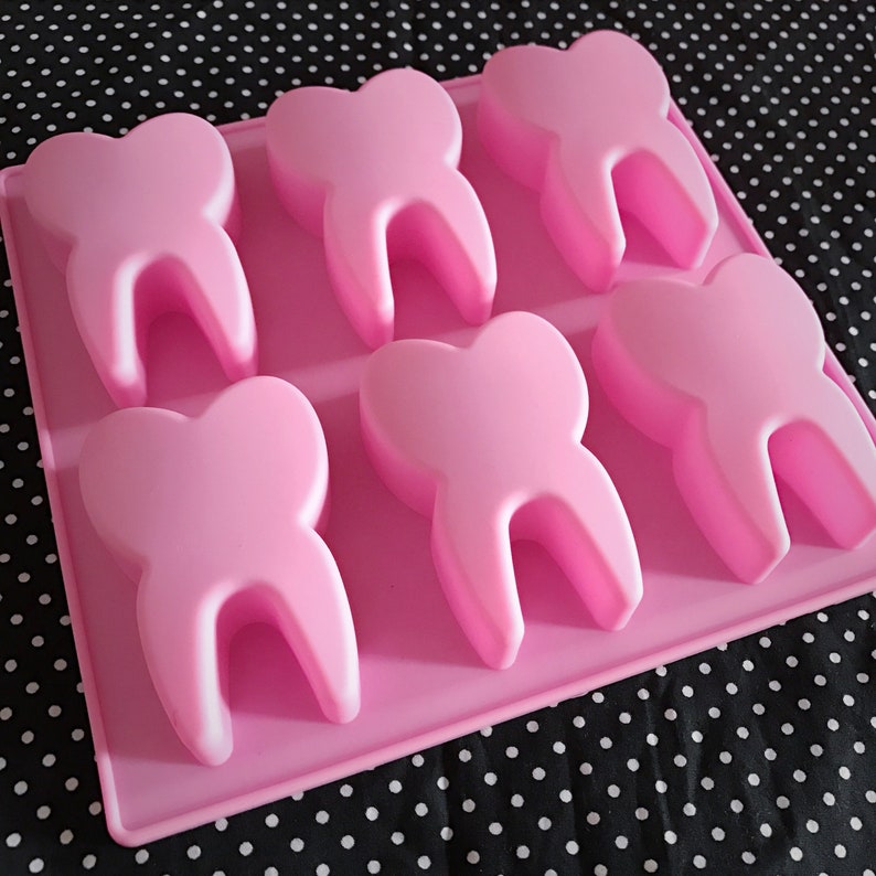 6 cavities Teeth silicone soap mold Oval soap mold silicone | Etsy