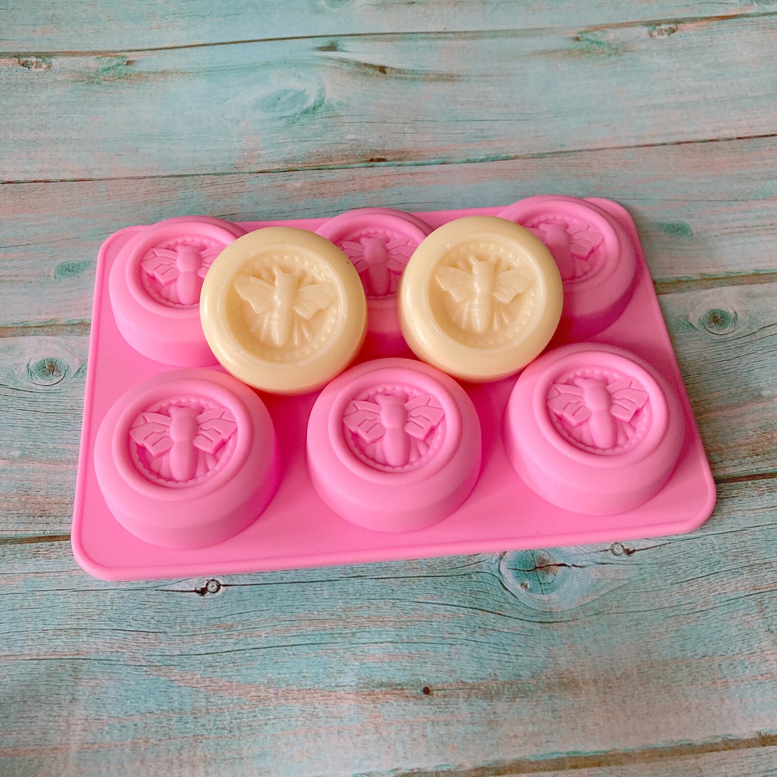Circle Bee Silicone Soap Mold Soap Mold Silicone Molds Plaster Etsy