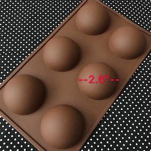 6 cavities Hot Chocolate Bomb Mold Large Circle Dome silicone soap mold Circle sphere soap mold silicone molds Circle Round mold Resin Mold
