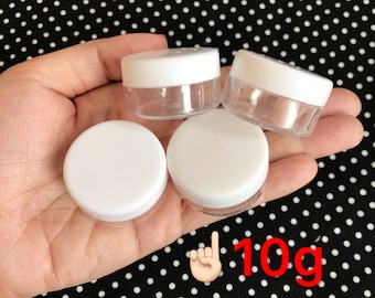 10 pcs/ 10g/0.34oz Empty Cosmetic Lip Balm Pots Container round empty containers