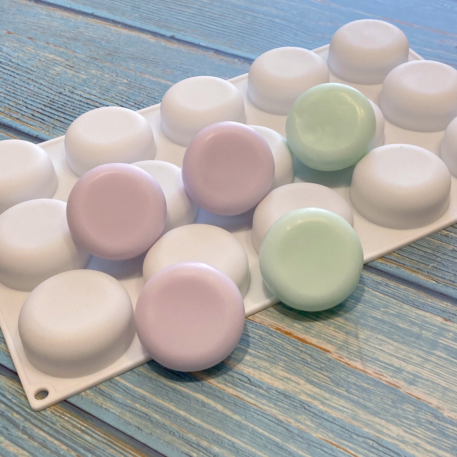 SMALL 15 cavities Circle silicone soap mold Circle soap mold Etsy