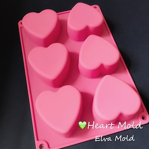 6 cavities hearts silicone soap mold heart soap mold heart silicone molds plaster mold Ice mold silicone mold heart chocolate mold