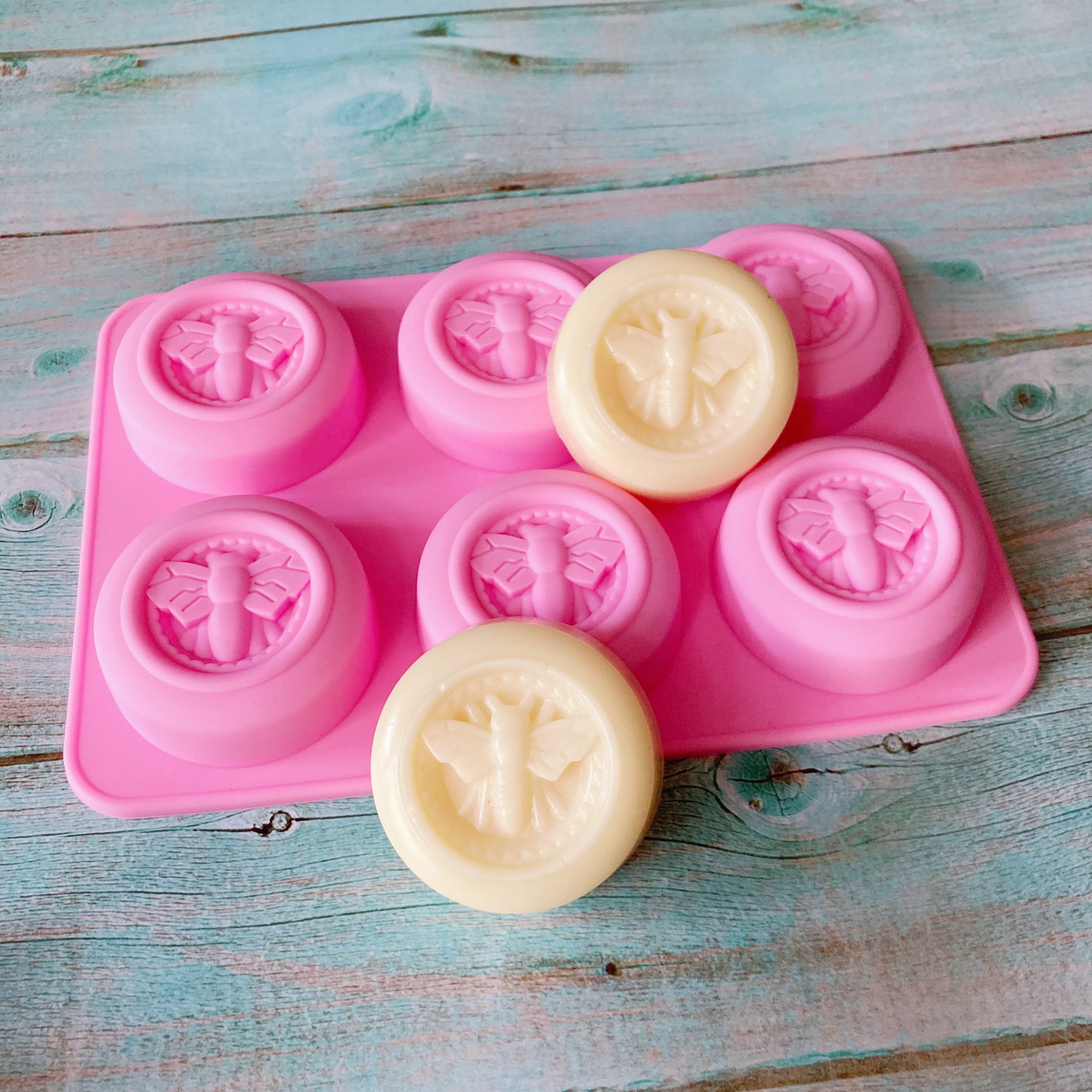 Circle Bee Silicone Soap Mold Soap Mold Silicone Molds Plaster Etsy
