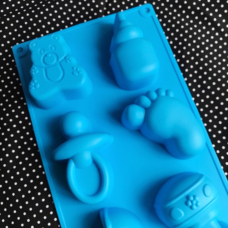 6 Cavities Lovely Baby Silicone Soap Mold Baby Party Shower Etsy