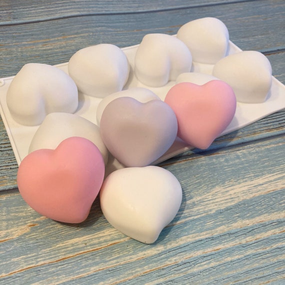 8 Cavities Sweet Heart Silicone Soap Mold Heart Soap Mold Silicone