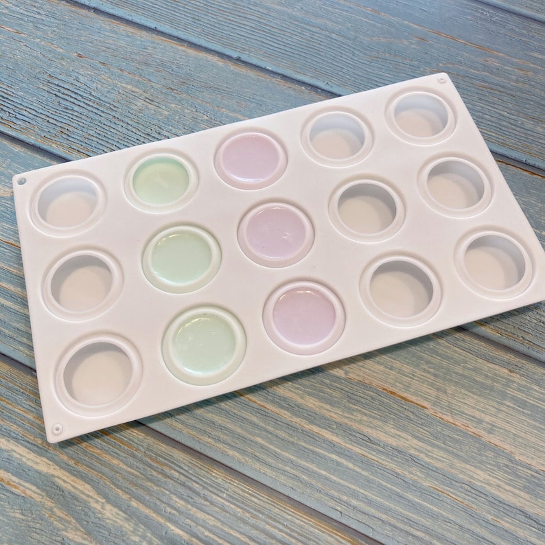 SMALL 15 Cavities Circle Silicone Soap Mold Circle Soap Mold Etsy