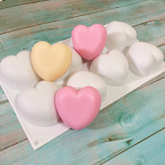 8 Cavities Love Heart Silicone Soap Mold Heart Soap Mold Silicone