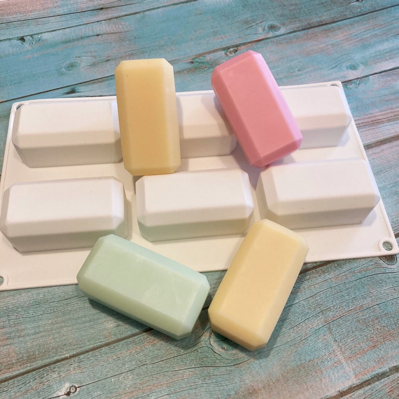6 Cavities Rectangle Silicone Soap Mold Rectangle Soap Mold Etsy