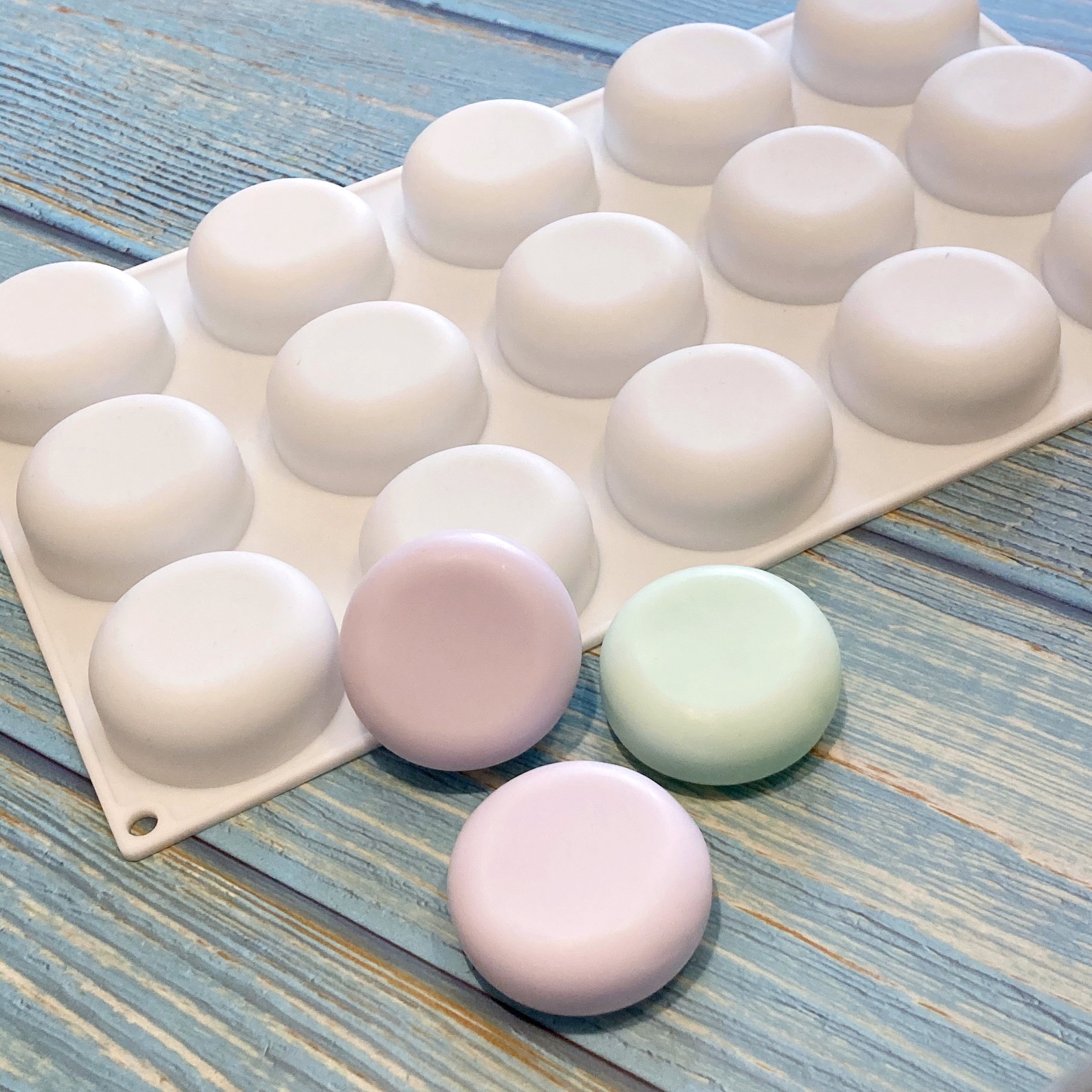 SMALL 15 Cavities Circle Silicone Soap Mold Circle Soap Mold Etsy