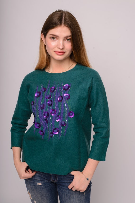 purple sequin jumper