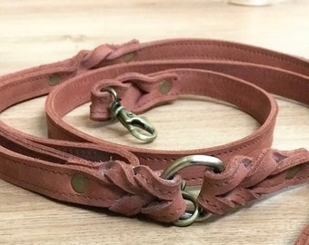 Hands Free Leather Dog Leash Braided, Multi Use, Great for Running and Hiking with your Dog, Adjustable Leash Custom Made