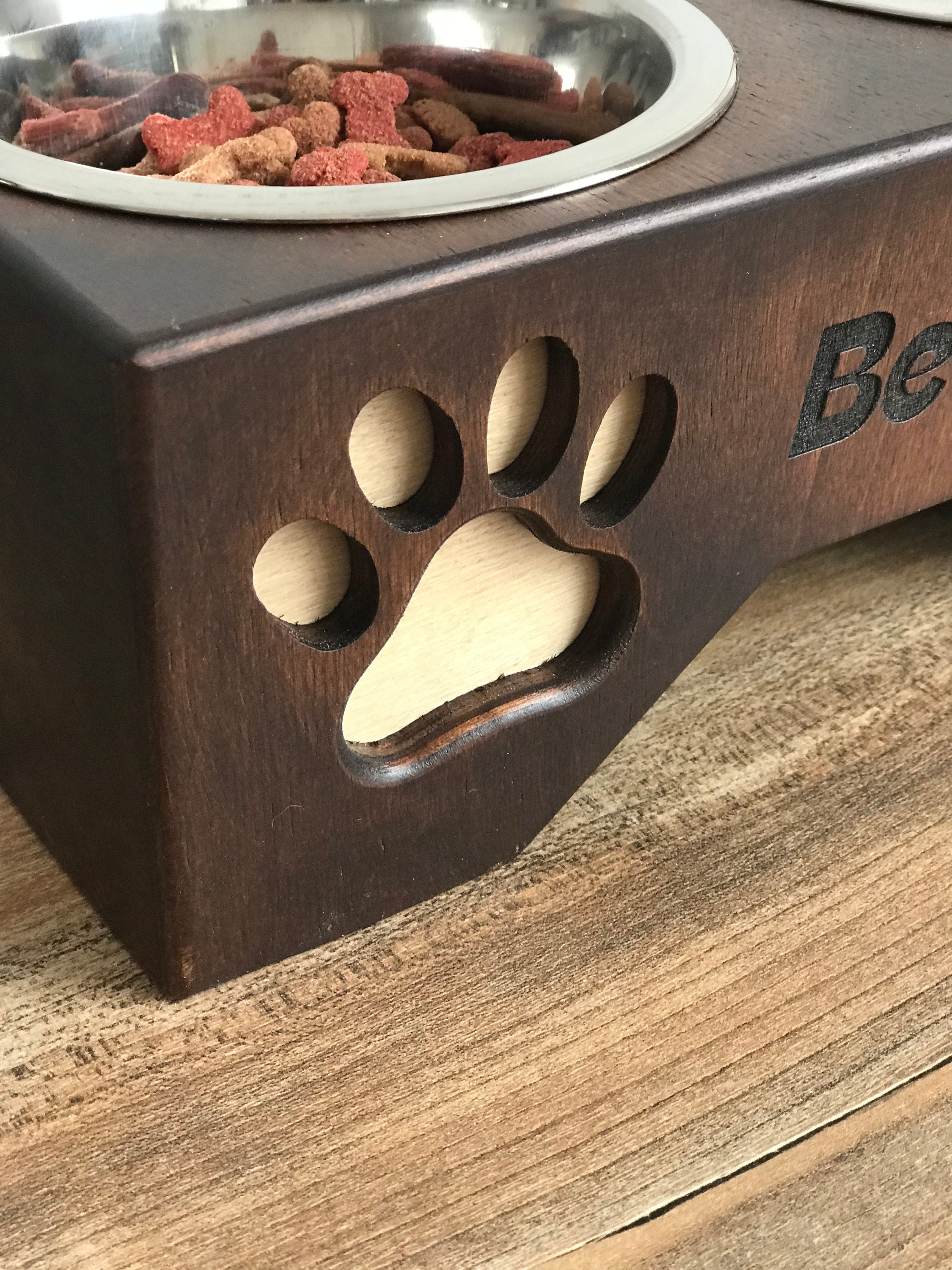 Dog Bowl Stand Wood
 Premium Dog Bowl Stand Different Color Wood Raised Dog Etsy