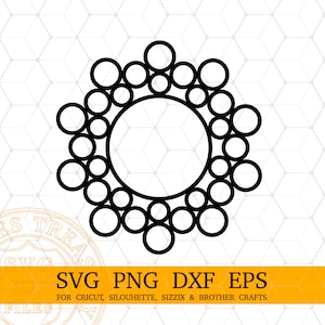Circle Monogram Frames Svg Png Dxf Eps File di taglio per progetti Cricut e Silhouette Monogramming - MD732
