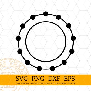 Circle Monogram Frames Svg Png Dxf Eps File di taglio per progetti Cricut e Silhouette Monogramming - MD729