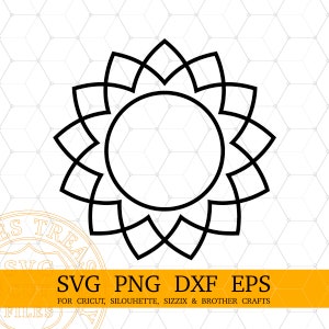 Circle Monogram Frames Svg Png Dxf Eps File di taglio per progetti Cricut e Silhouette Monogramming - MD711