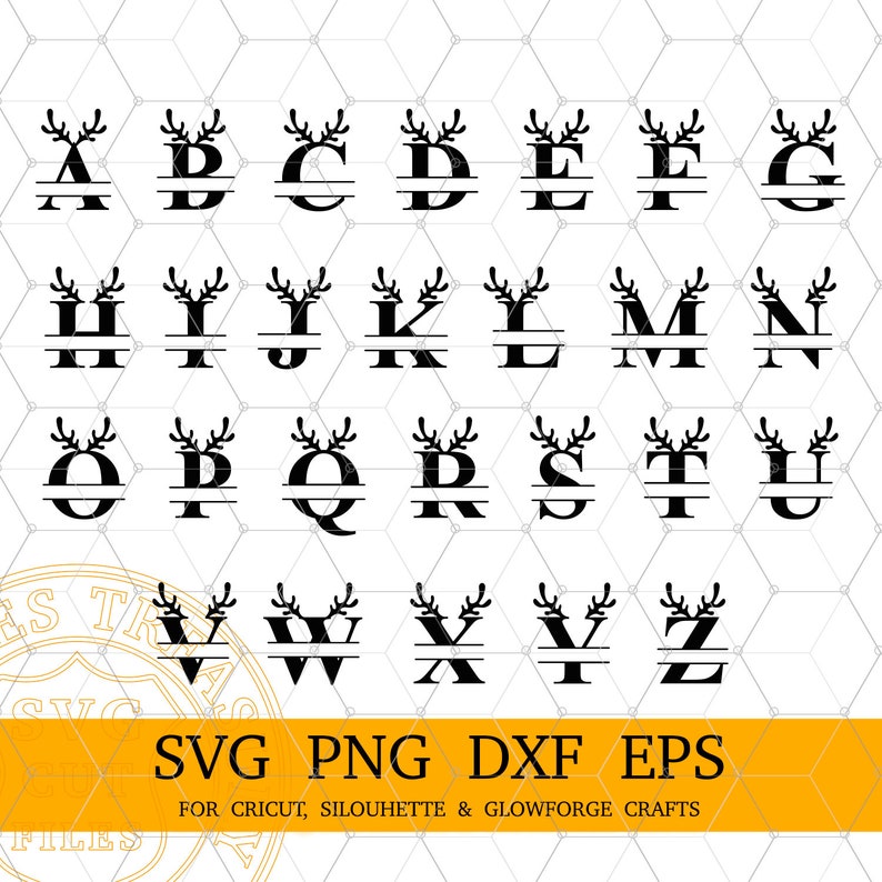 Reindeer Alphabet Svg Christmas Split Monogram Letters Svg - Etsy