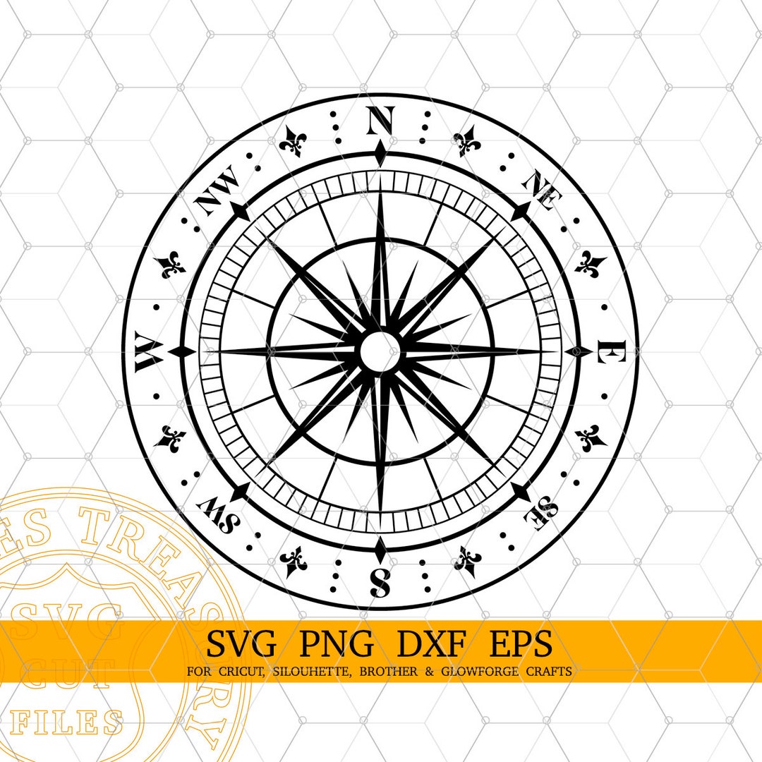 Compass Rv Decal Svg Compass Svg, Camper Svg Png, Nautical Compass Svg, Dxf Cut Files ...