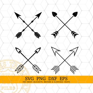 Pfeile SVG, Png, Dxf, gekreuzte Pfeile SVG, Crossing Tribal Pfeil svg, Kreuz Pfeil Bundle SVG-Dateien für Cricut Pfeile, Jäger Monogramm svg,