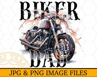 Biker Dad Harley Shirt Sublimation Printable PNG Design, Digital Download