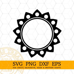 Circle Monogram Frames Svg Png Dxf Eps Cut Files per progetti Cricut e Silhouette Monogramming - MD739, Download digitale