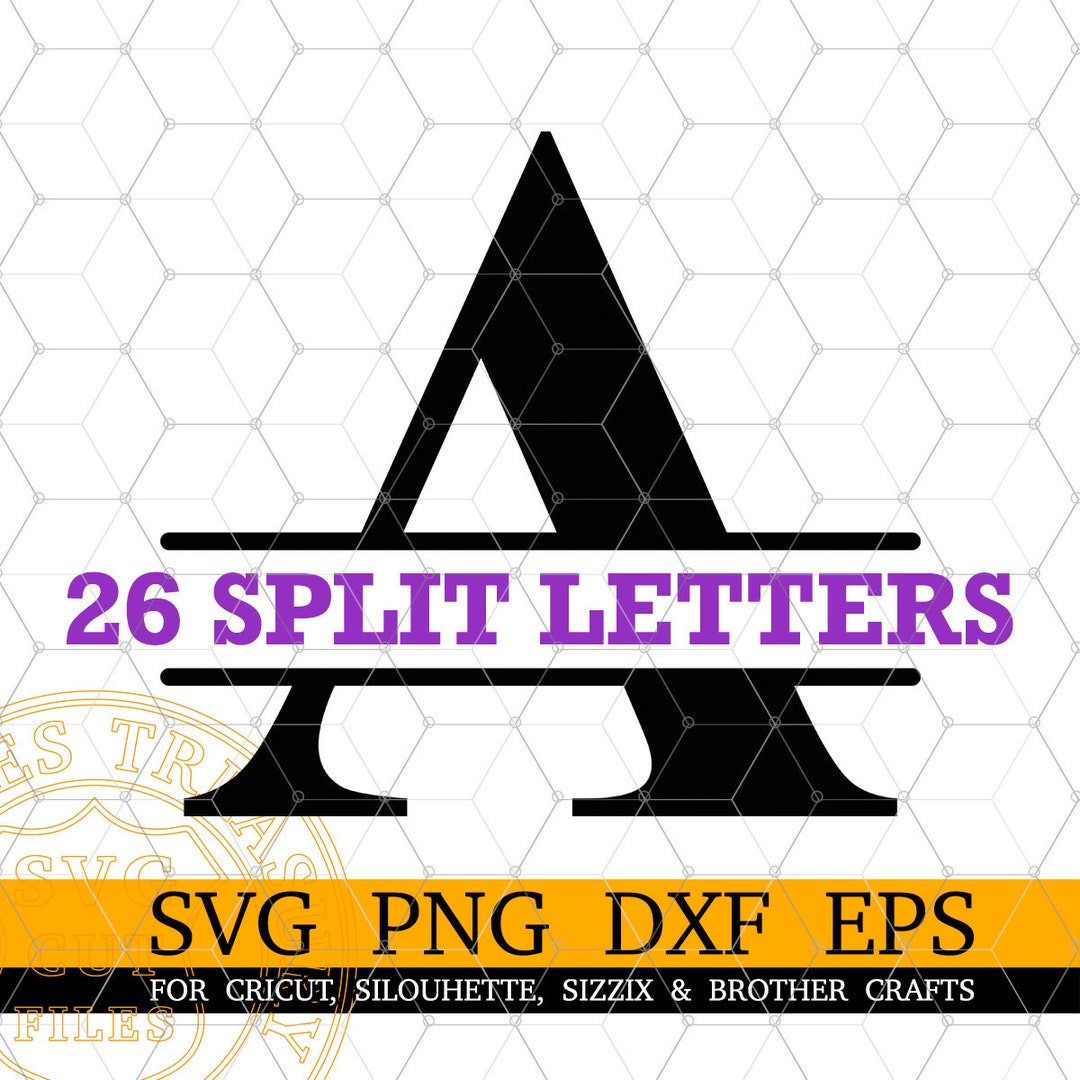 Split H Monogram Font Svg Letters Png Dxf Cut Files, Cricut Monogram Frame A ...
