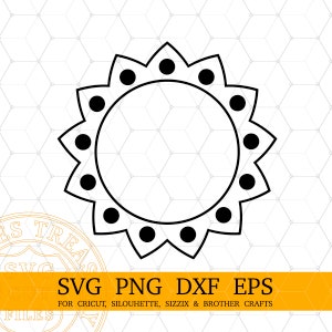 Circle Monogram Frames Svg Png Dxf Eps File di taglio per progetti Cricut e Silhouette Monogramming - MD733