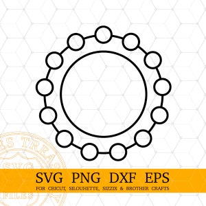 Circle Monogram Frames Svg Png Dxf Eps File di taglio per progetti Cricut e Silhouette Monogramming - MD735