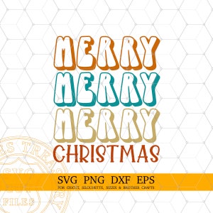 Stacked Merry Christmas Svg Sublimation Png Files, Retro Christmas Sweatshirt Svg files for Cricut, Silhouette Dxf, Glowforge cutting design