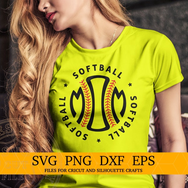 Softball Mom Shirt Design Svg Png Files Softball Mom Monogram, Softball Stitches Svg, Sublimation Printable Png, Svg Files for Cricut